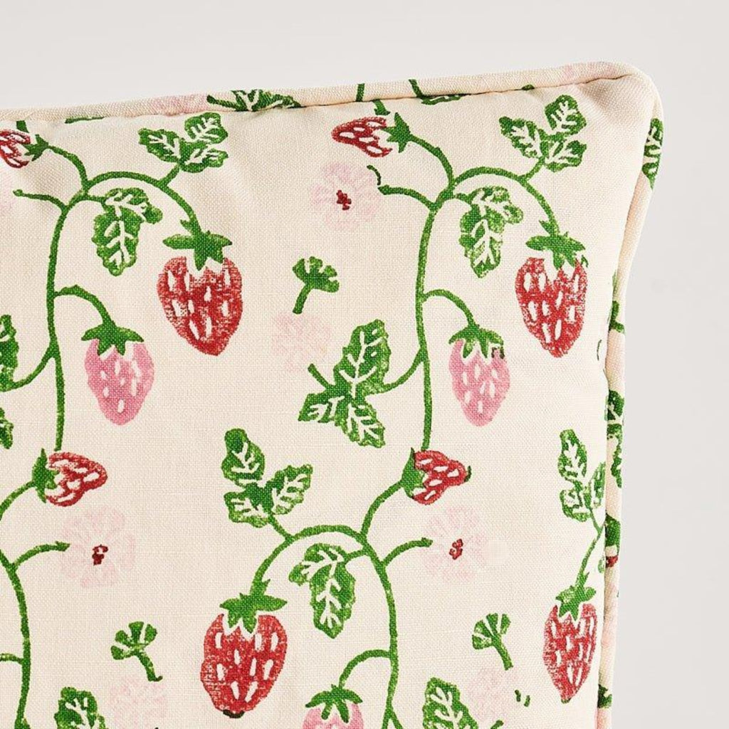 Wild Strawberry Motif Throw Pillow - Pillows - The Well Appointed House