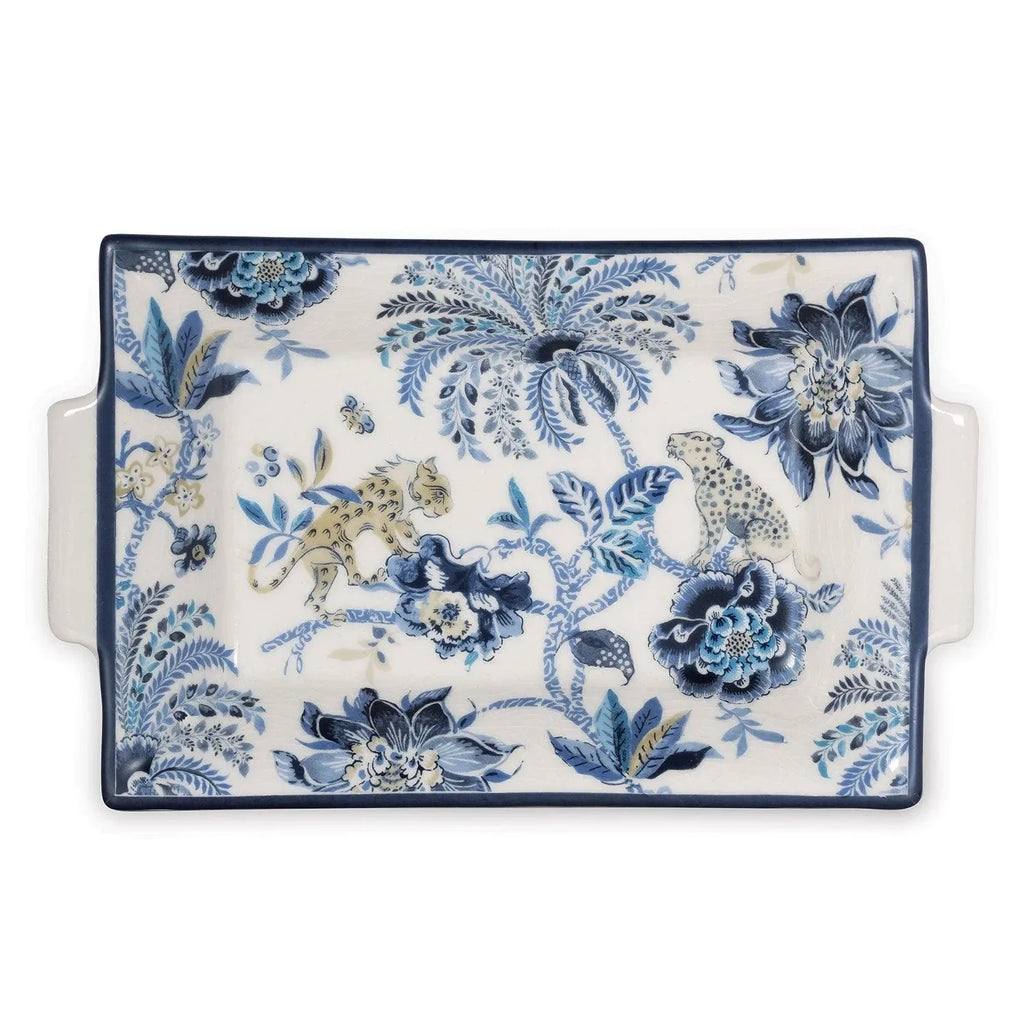 Williamsburg Blue and White Floral Decorative Tray - Decorative Trays - The Well Appointed House