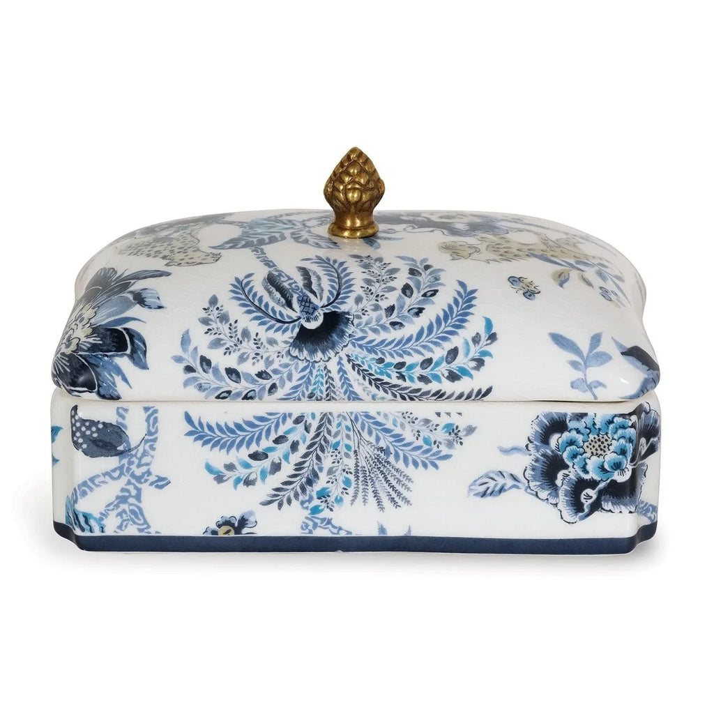 Williamsburg Collection Blue and White Floral Box - Decorative Boxes - The Well Appointed House