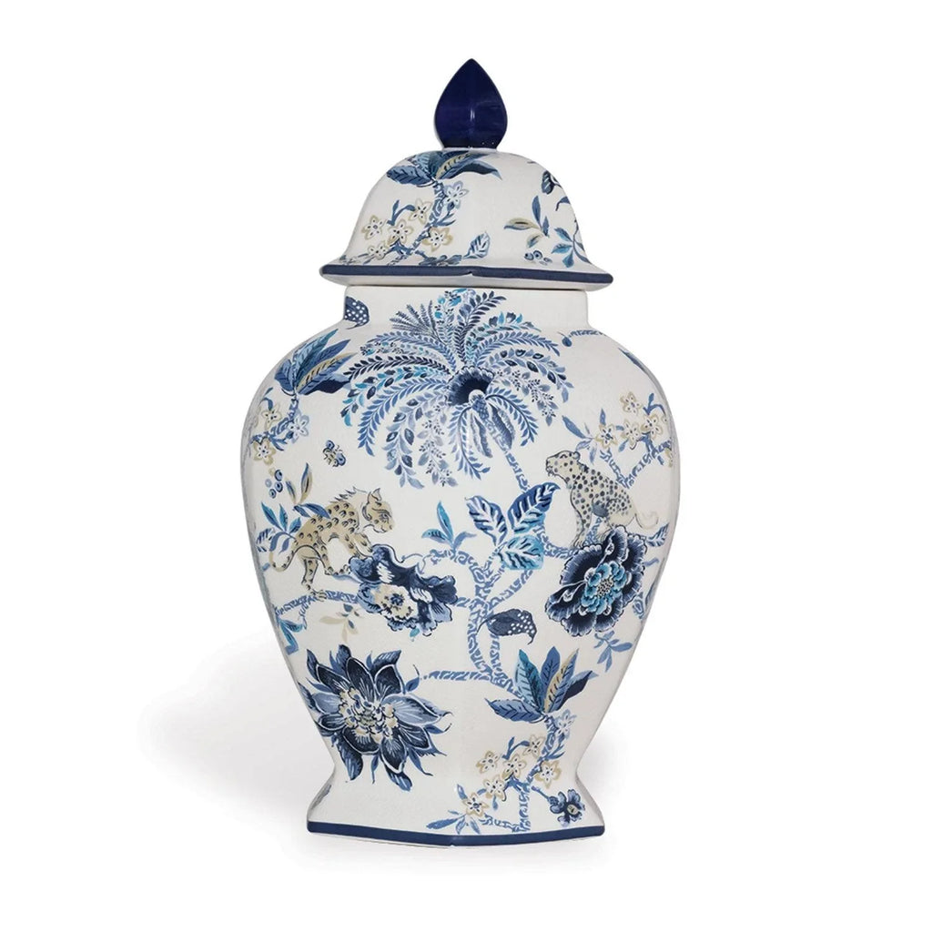 Williamsburg Collection Blue and White Large Floral Ginger Jar - Vases & Jars - The Well Appointed House