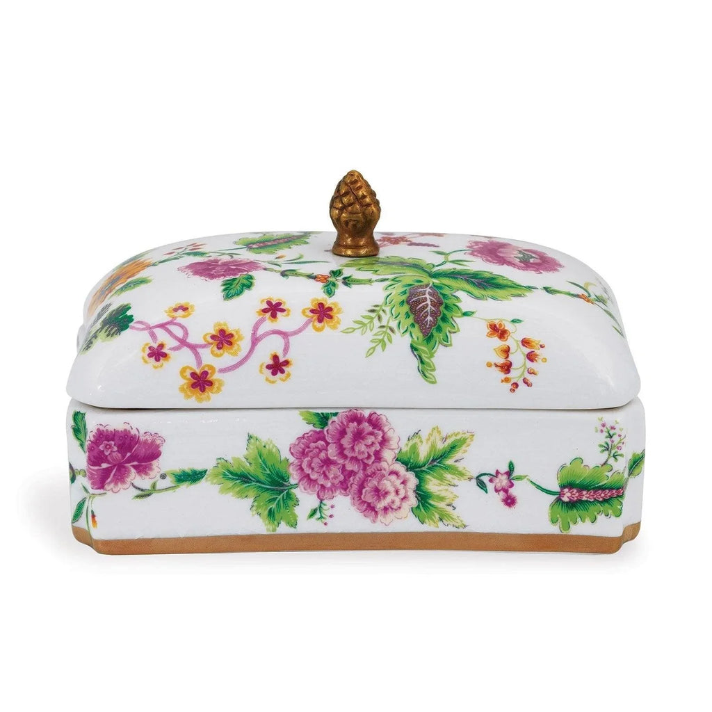 Williamsburg Collection Pineapple Pink and White Decorative Box - Decorative Boxes - The Well Appointed House