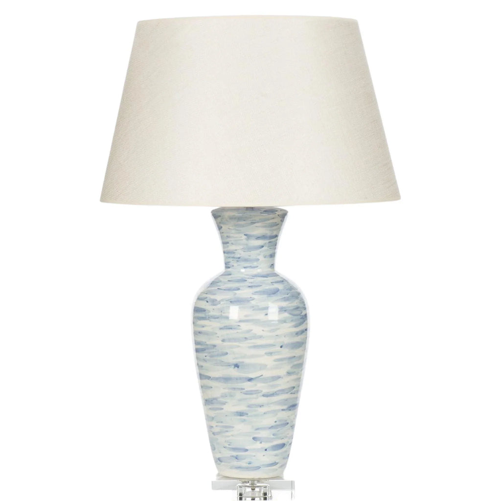 Wind Swept Blue Table Lamp With Shade - Table Lamps - The Well Appointed House