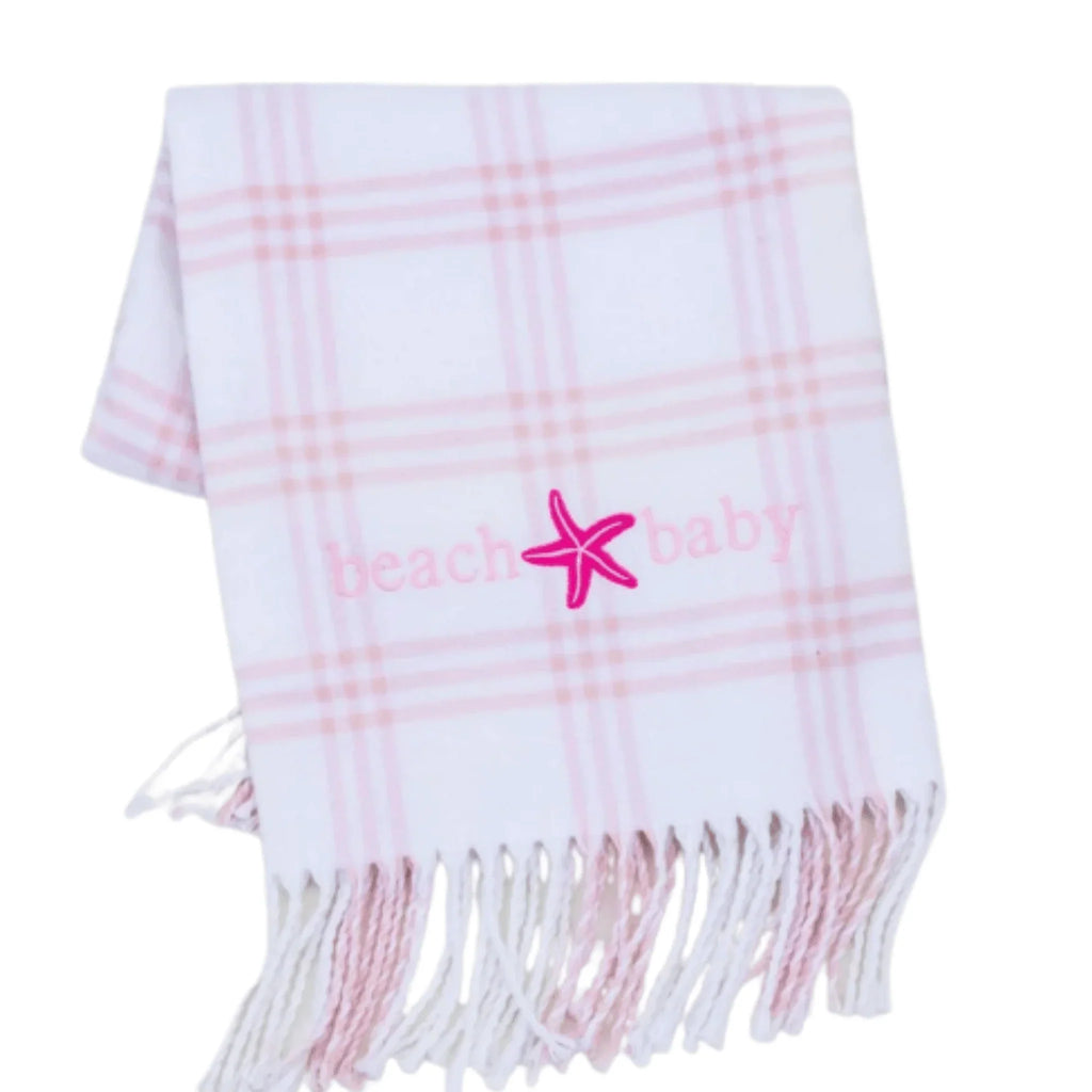 Window Pane Check Flannel Baby Blanket with Fringe - Can be Monogrammed - Little Loves Baby Blankets - The Well Appointed House