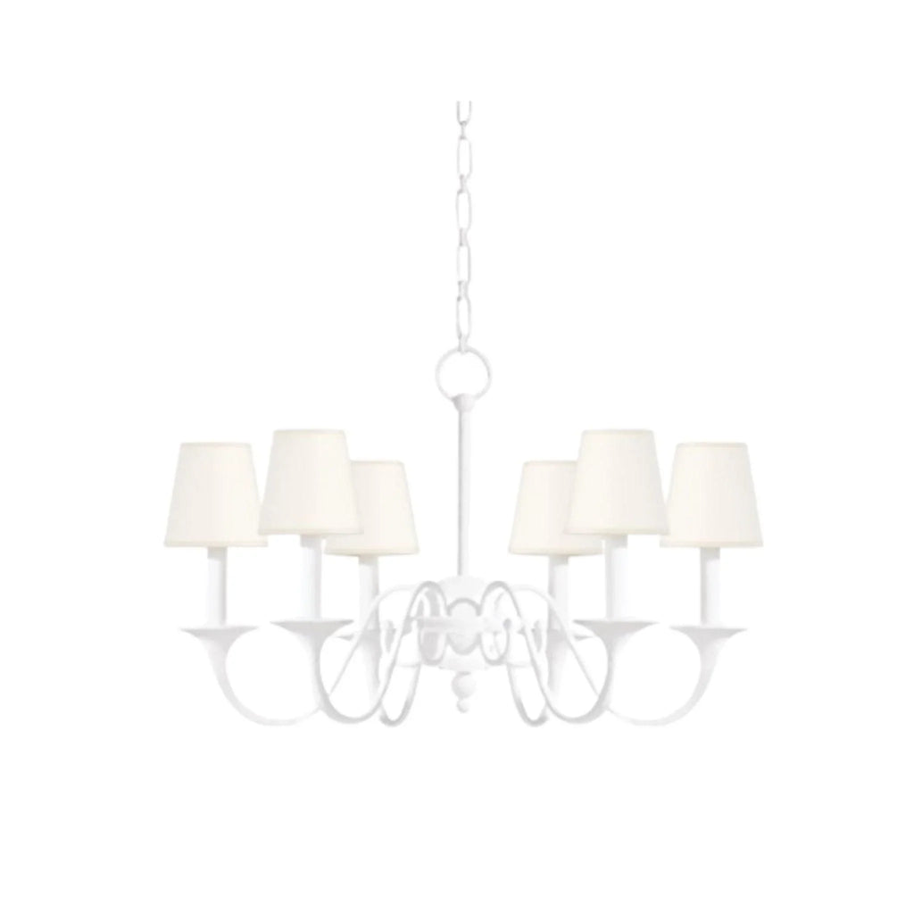 Windsor White 6 Light Candelabra Chandelier - Chandeliers & Pendants - The Well Appointed House