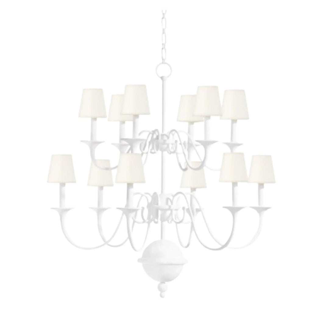 Windsor White Shaded Candelabra Chandelier - Chandeliers & Pendants - The Well Appointed House