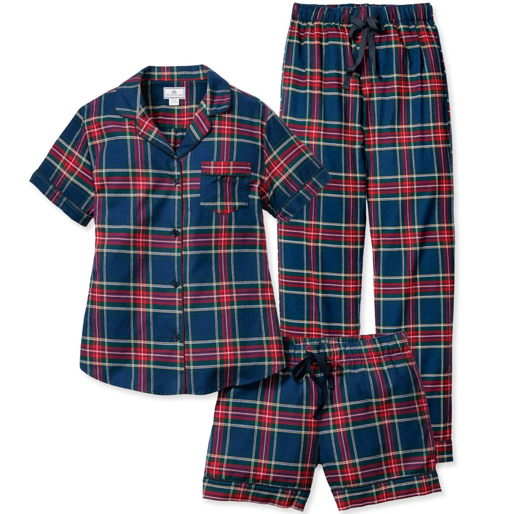 Women's Brushed Twill Windsor Tartan Pajama Short Set and Pants Duo - The Well Appointed House 