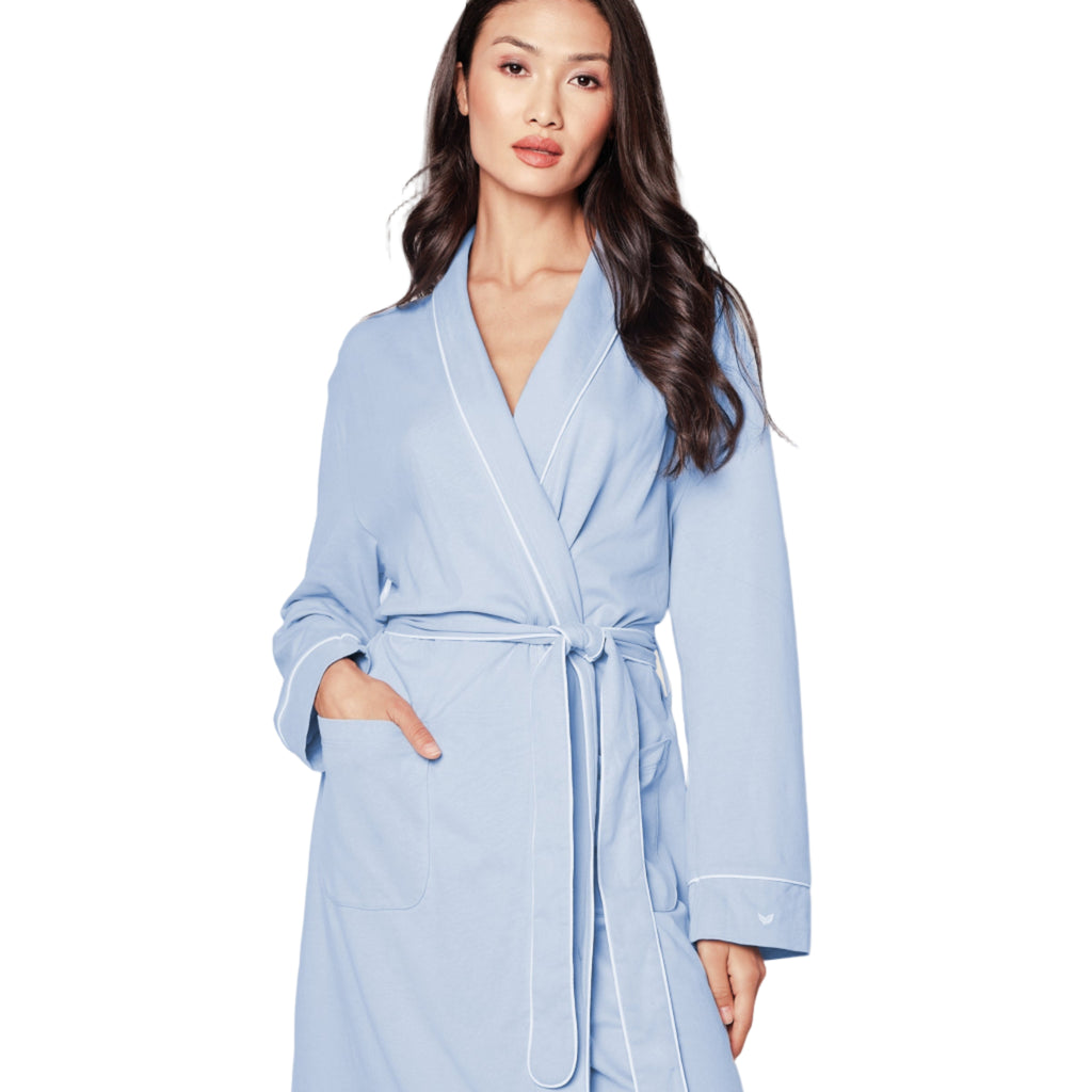 Women's Pima Robe in Periwinkle – The Well Appointed House