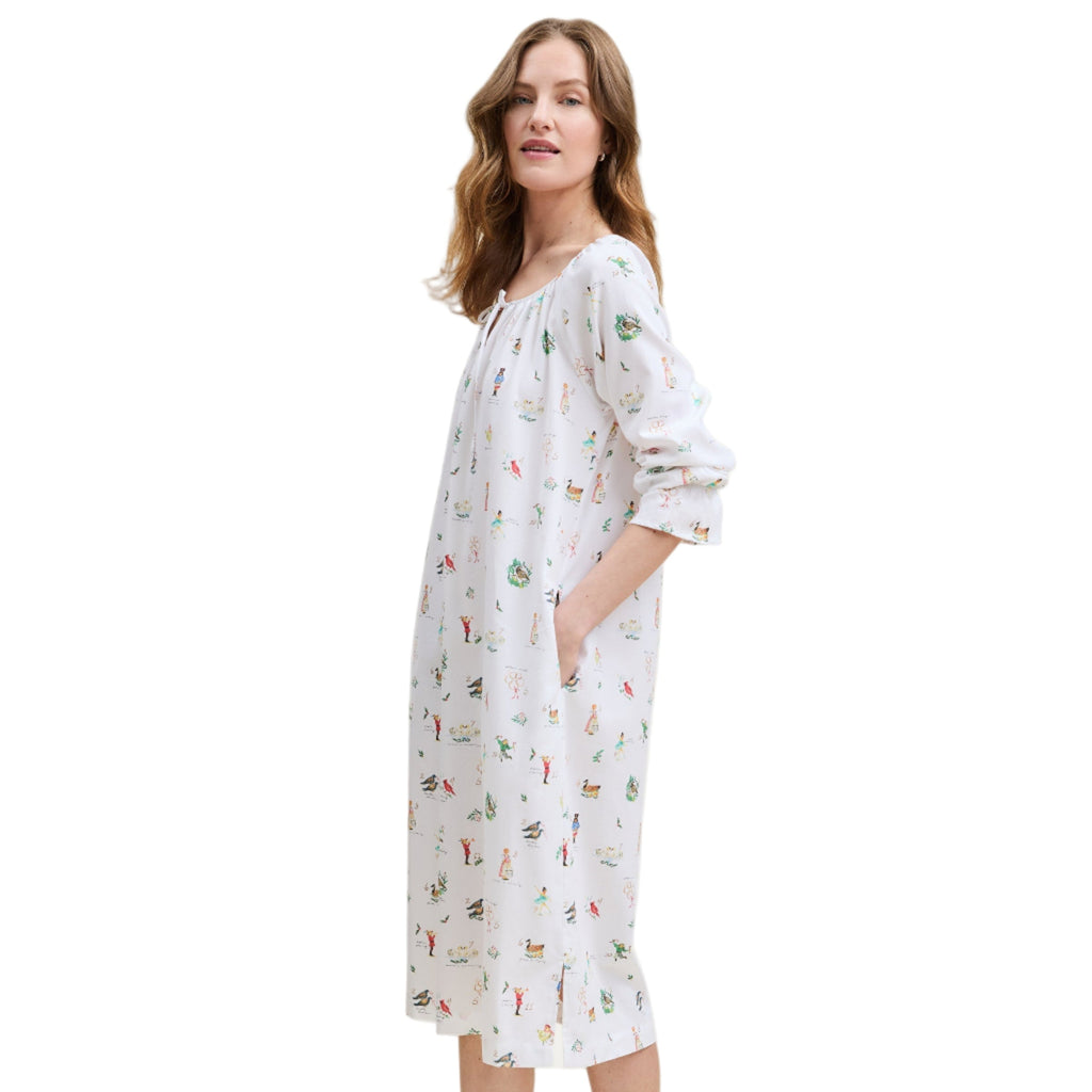 Women's Twill Delphine Nightgown in 12 Days of Christmas - The Well Appointed House