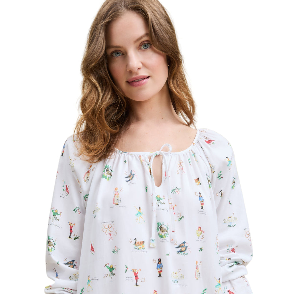 Women's Twill Delphine Nightgown in 12 Days of Christmas - The Well Appointed House
