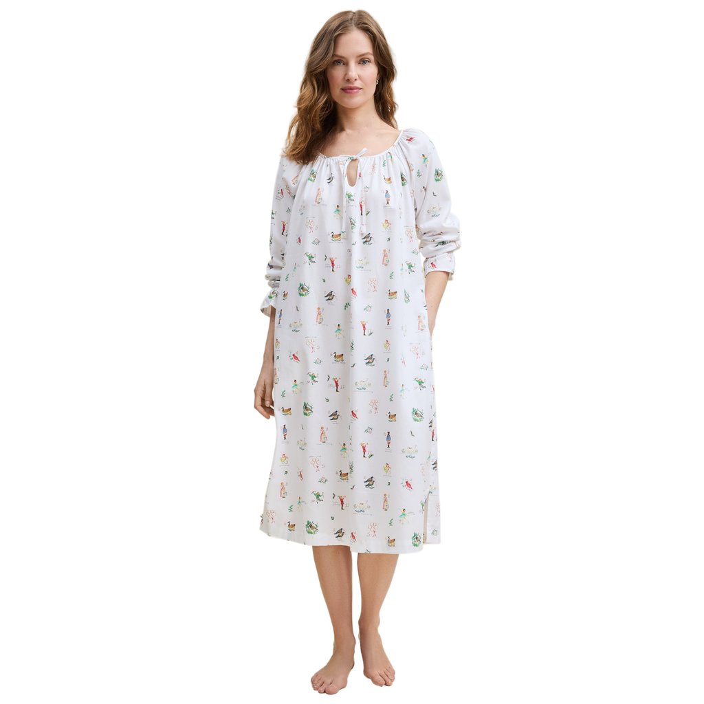 Women's Twill Delphine Nightgown in 12 Days of Christmas - The Well Appointed House