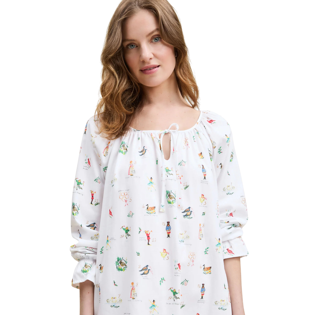 Women's Twill Delphine Nightgown in 12 Days of Christmas - The Well Appointed House