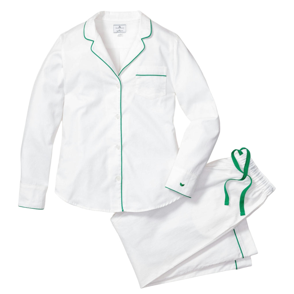 Women's Twill Pajama Set in White - The Well Appointed House 