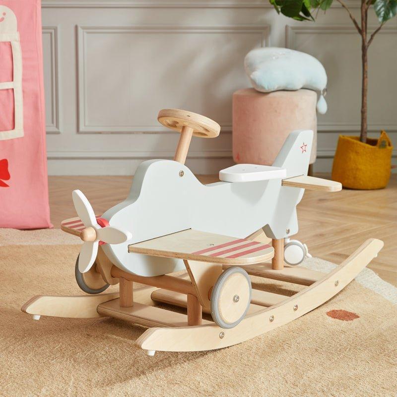 Wood Airplane Rocker and Ride On - Little Loves Rockers & Rocking Horses - The Well Appointed House