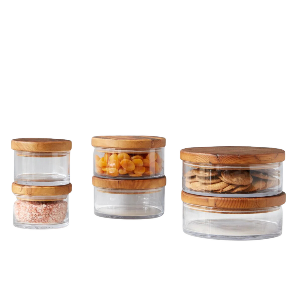 Classic Wood Top Canisters - Available in 3 Sizes- The Well Appointed House