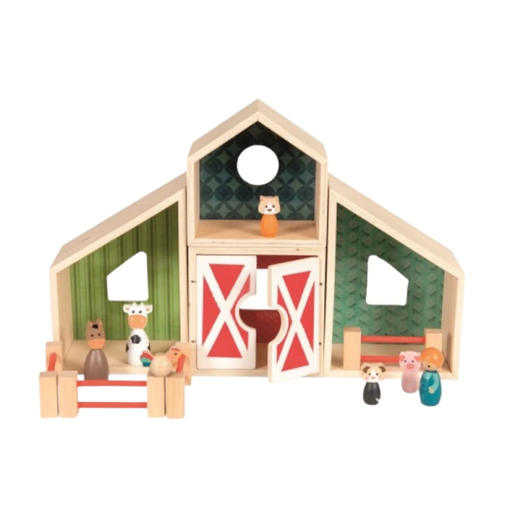 Wooden Farmhouse and Animal Playset - Little Loves Pretend Play - The Well Appointed House