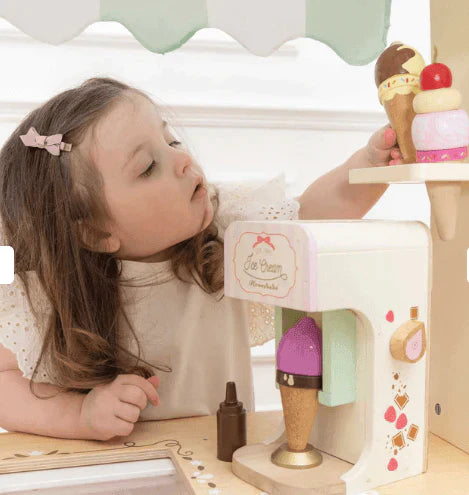Wooden Ice Cream Trolley Cart For Kids - Little Loves Kitchens Food & Kids Grocery - The Well Appointed House