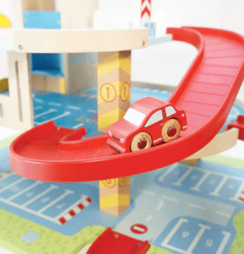 Wooden Le Grand Parking Garage Playset For Kids - Little Loves Pretend Play - The Well Appointed House