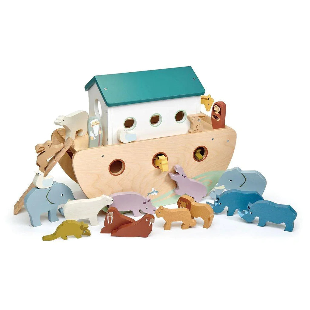Wooden Noah’s Wooden Ark with Animals Toy - Little Loves Pretend Play - The Well Appointed House