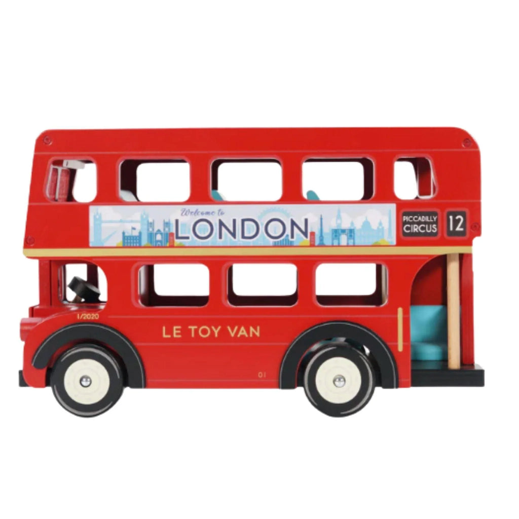 Wooden Red Double Decker Bus For Kids - Little Loves Pretend Play - The Well Appointed House