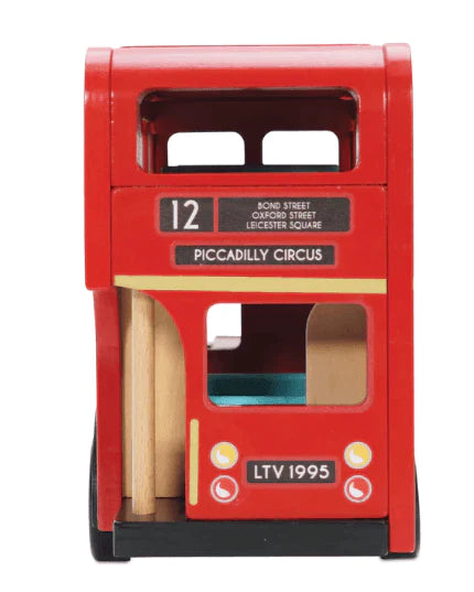 Wooden Red Double Decker Bus For Kids - Little Loves Pretend Play - The Well Appointed House
