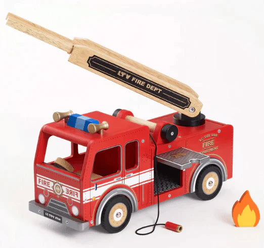 Wooden Red Fire Engine Truck For Kids - Little Loves Trucks - The Well Appointed House