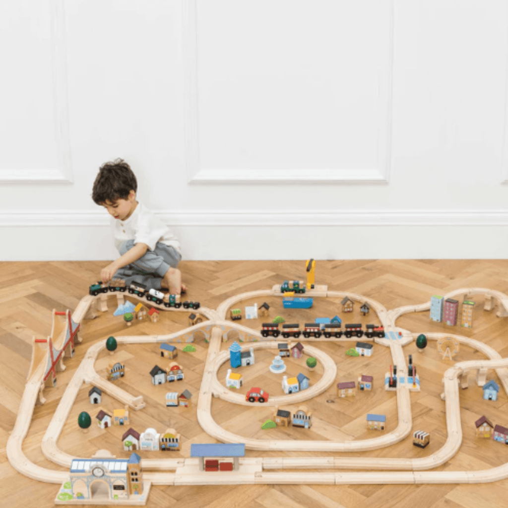 Wooden Royal Express Railway Train Set (180 Pieces) - Little Loves Toy Train & Track Sets - The Well Appointed House