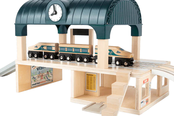 Wooden Train Station with Accessories For Children - Little Loves Pretend Play - The Well Appointed House