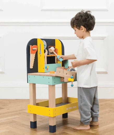Wooden Work Bench Toy With Accessories For Kids - Little Loves Pretend Play - The Well Appointed House