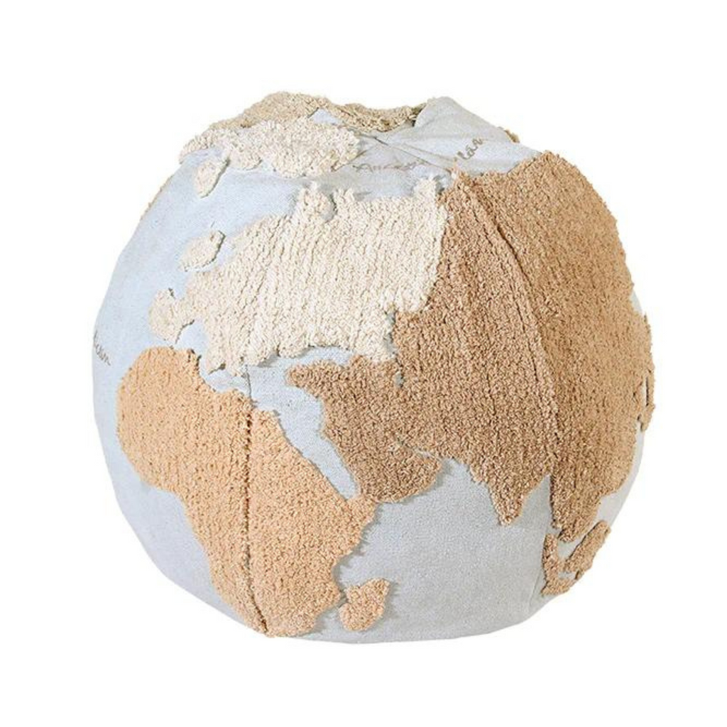 Worlds Map Decorative Pouf For Kids - The Well Appointed House
