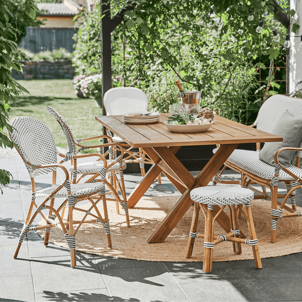 Woven Bistro Style Arm Chair - Available in Two Colors - Outdoor Dining Tables & Chairs - The Well Appointed House