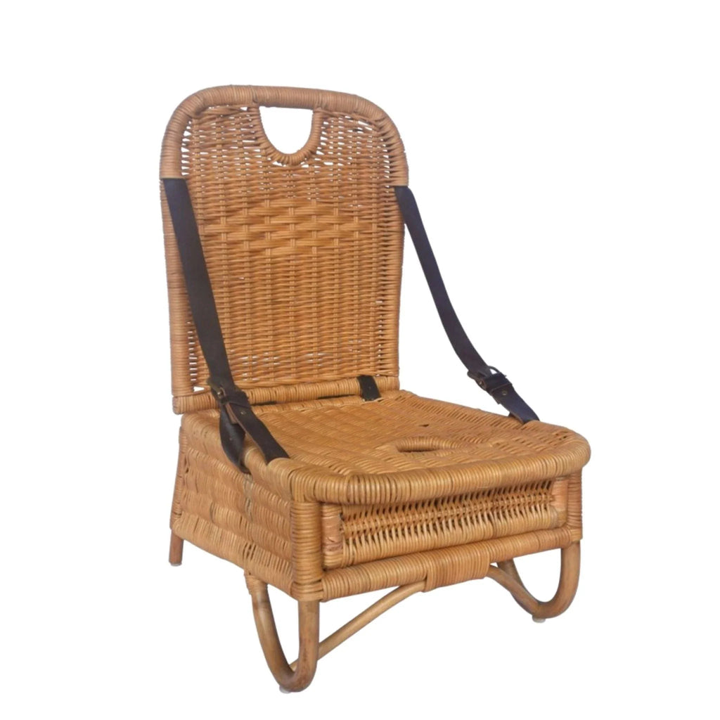 Woven Rattan Picnic Chair with Storage - Accent Chairs - The Well Appointed House