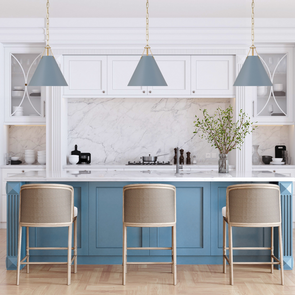 Xavier 1 Light Mini Pendant in Blue - The Well Appointed House