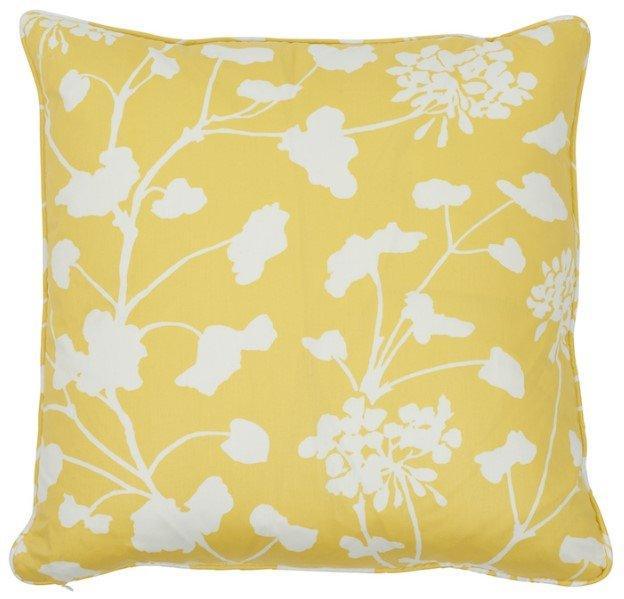 Yellow & White Floral Chintz 18" Cotton Throw Pillow - Pillows - The Well Appointed House