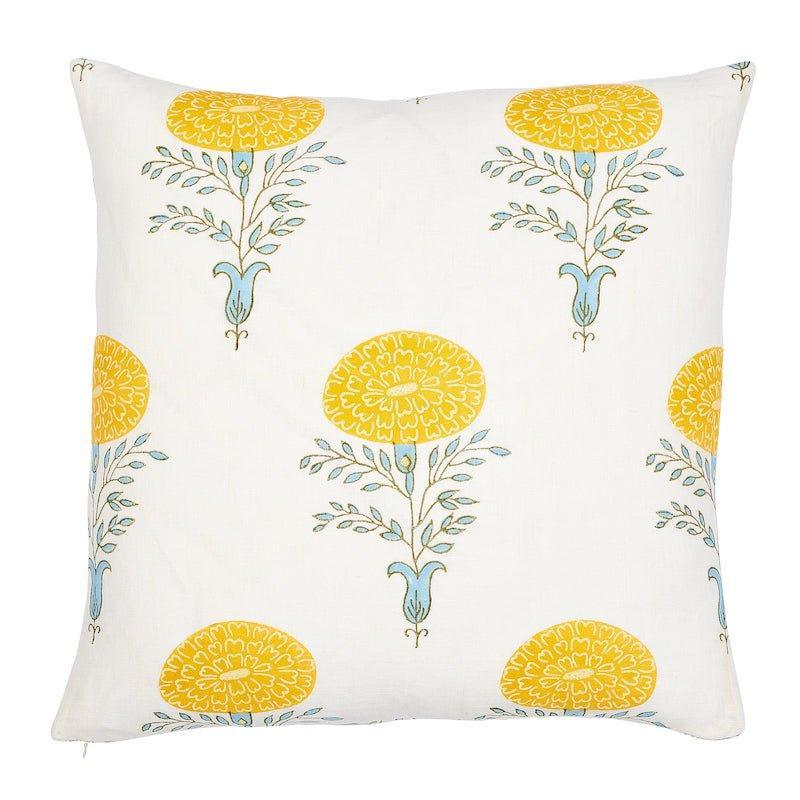 Yellow Marigold 22" Linen Throw Pillow - Pillows - The Well Appointed House
