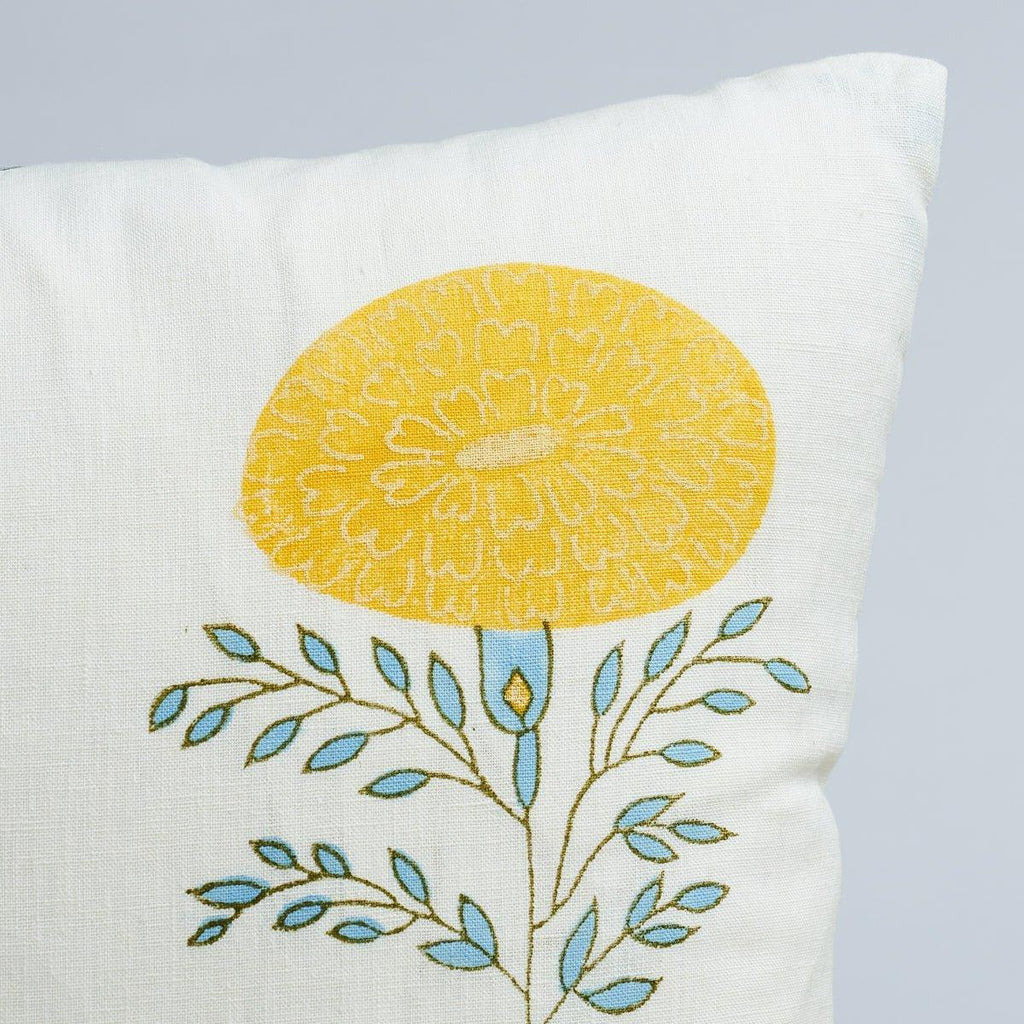 Yellow Marigold Lumbar Linen Throw Pillow - Pillows - The Well Appointed House