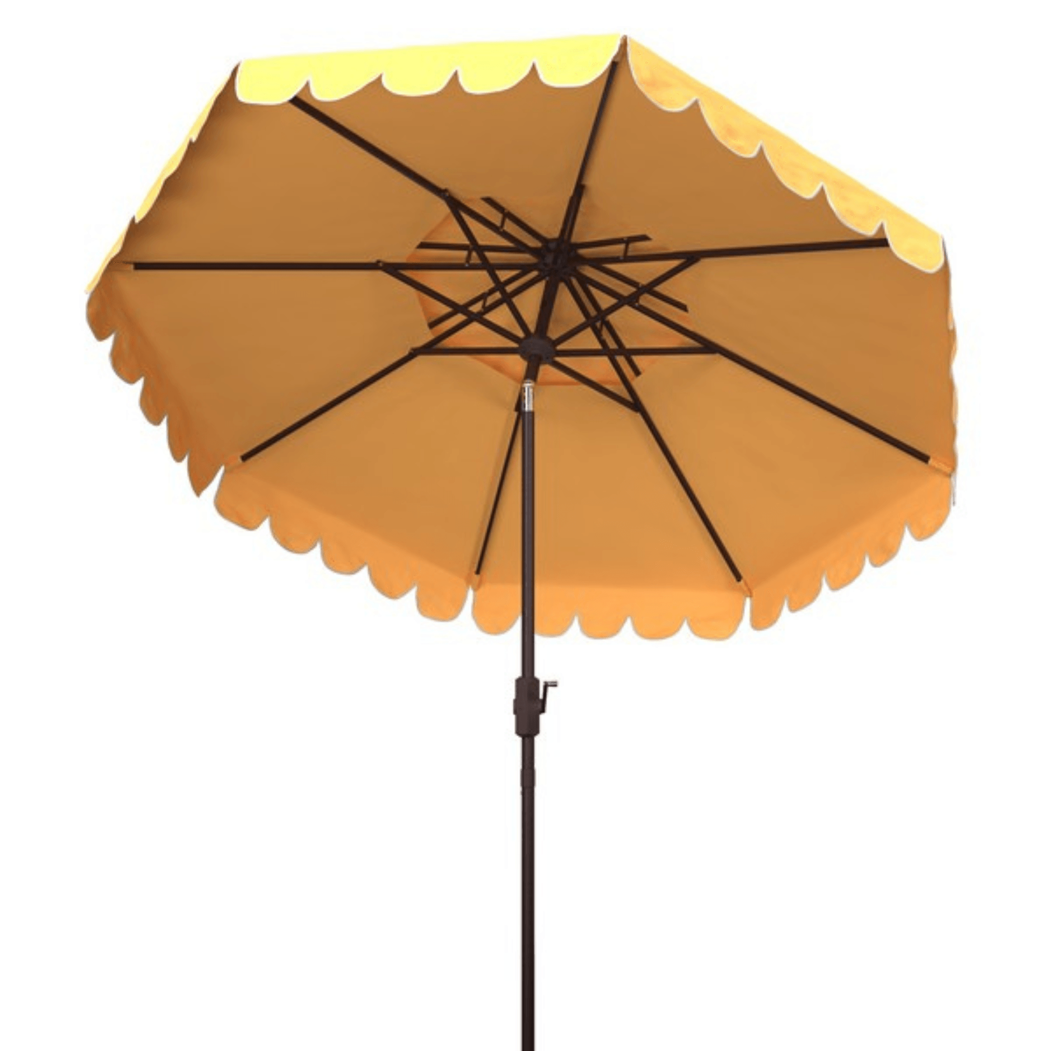 double scalloped patio umbrella Yellow Scalloped Edge 9' Crank Double Top Outdoor Patio Umbrella – The Well Appointed House