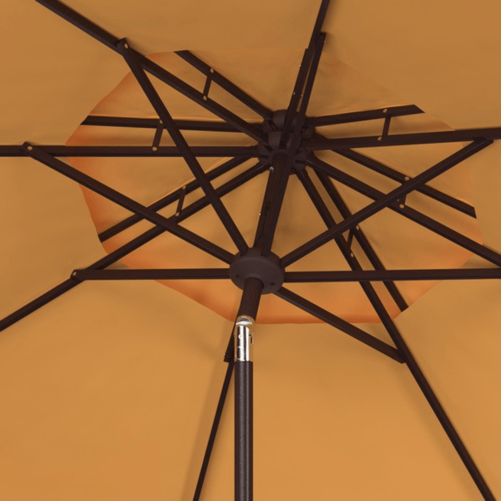Yellow Scalloped Edge 9' Crank Double Top Outdoor Patio Umbrella - Outdoor Umbrellas - The Well Appointed House