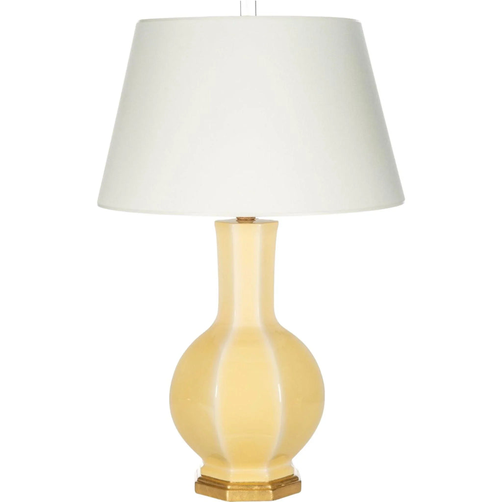 Yellow Vase Shaped Italian Table Lamp With Gold Base - Table Lamps - The Well Appointed House