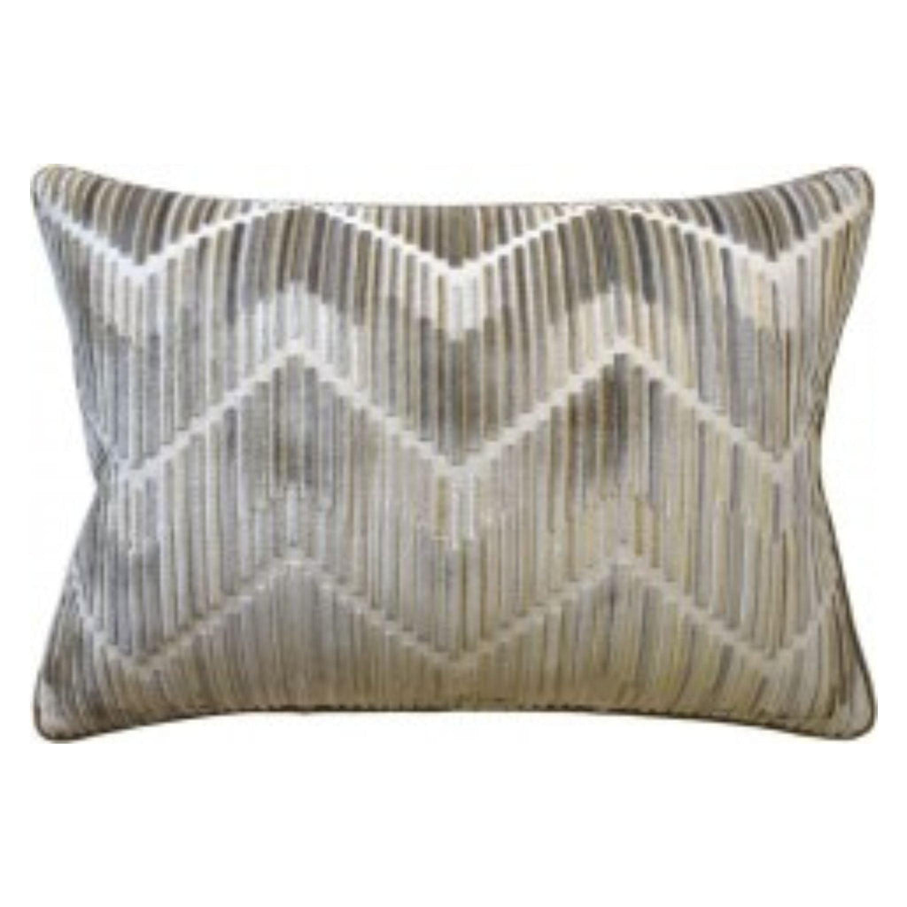Zig Zag Anniston Truffle Tan Chevron Decorative Rectangular Throw Pillow - Pillows - The Well Appointed House