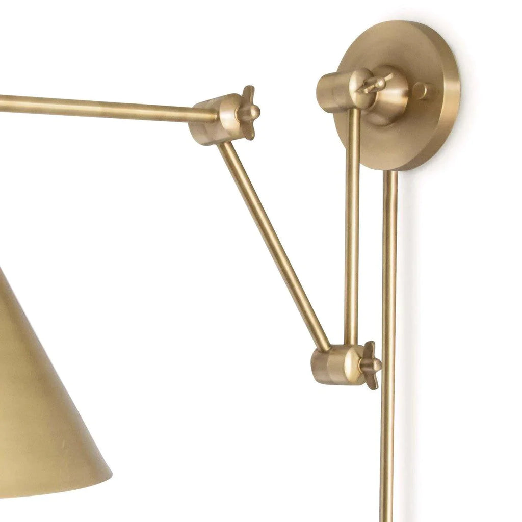Zig-Zag Task Sconce (Natural Brass) - Sconces - The Well Appointed House