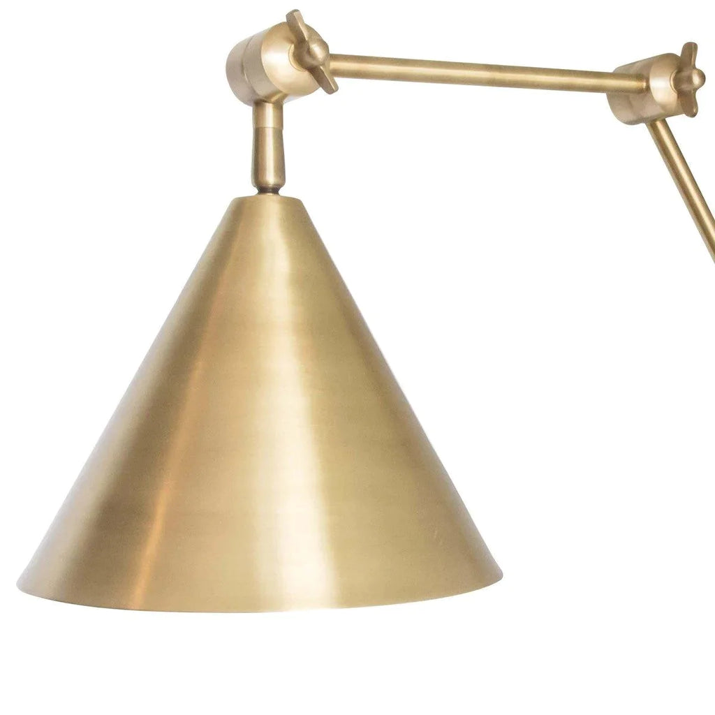 Zig-Zag Task Sconce (Natural Brass) - Sconces - The Well Appointed House