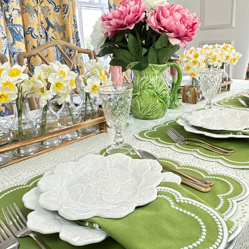 Sage Dots Tablecloth - Well Appointed House
