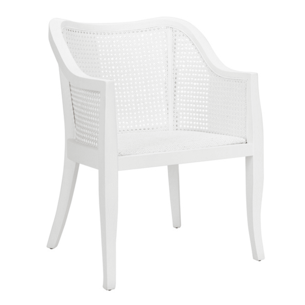 Bradley Contemporary White Elm Cane Dining Chair - Dining Chairs - The Well Appointed House