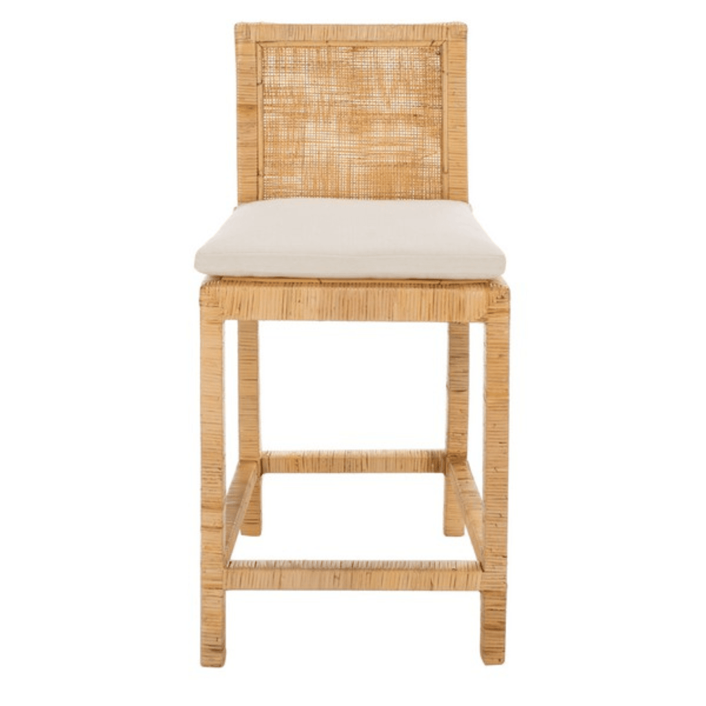 Cane Counter Stool With Cushion - Bar & Counter Stools -  The Well Appointed House