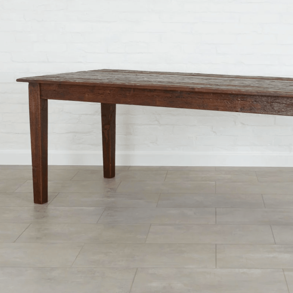 Distressed Rustic Antique Farmhouse Dining Table in Saddle - Dining Tables - The Well Appointed House