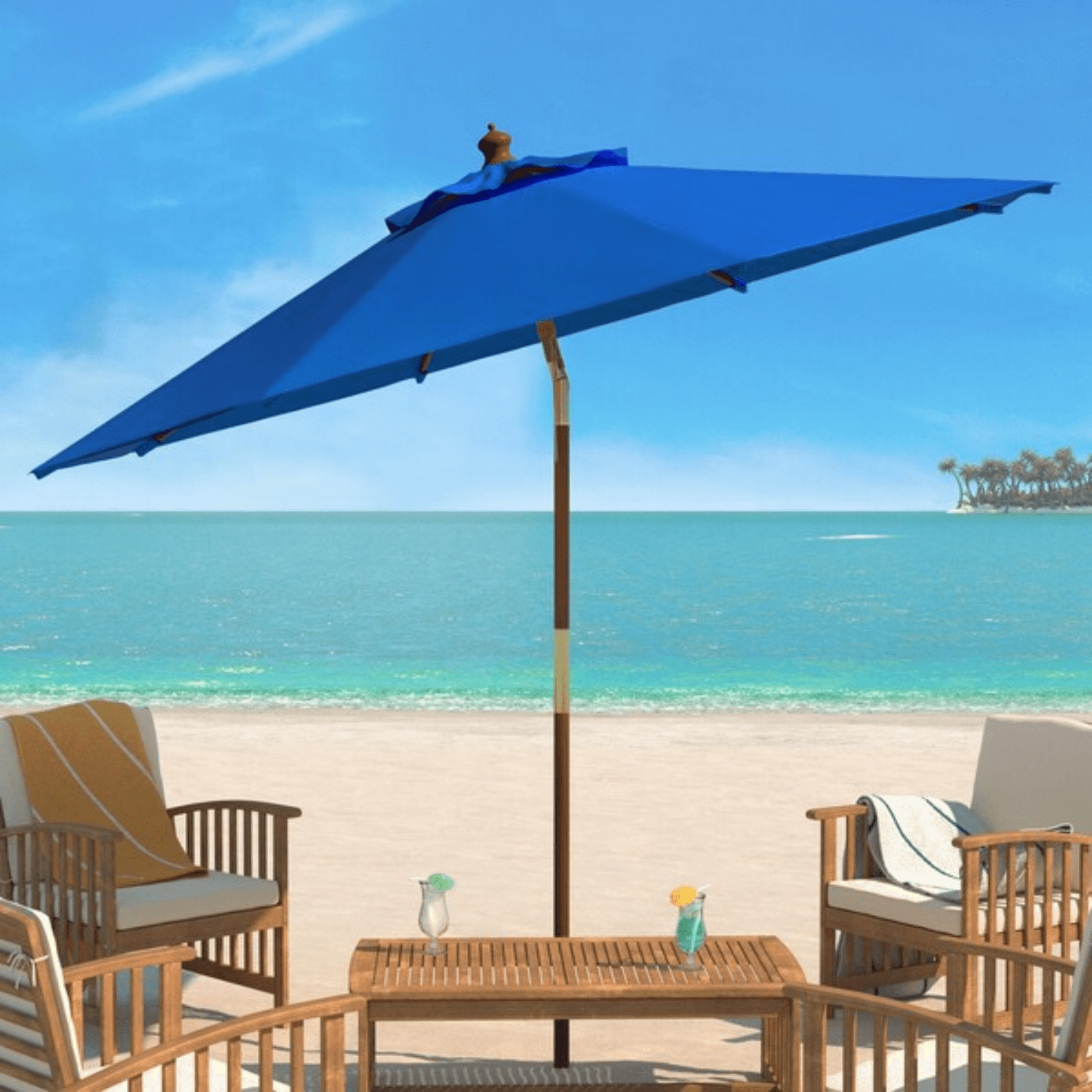 Cannes 9' Wooden Outdoor Umbrella