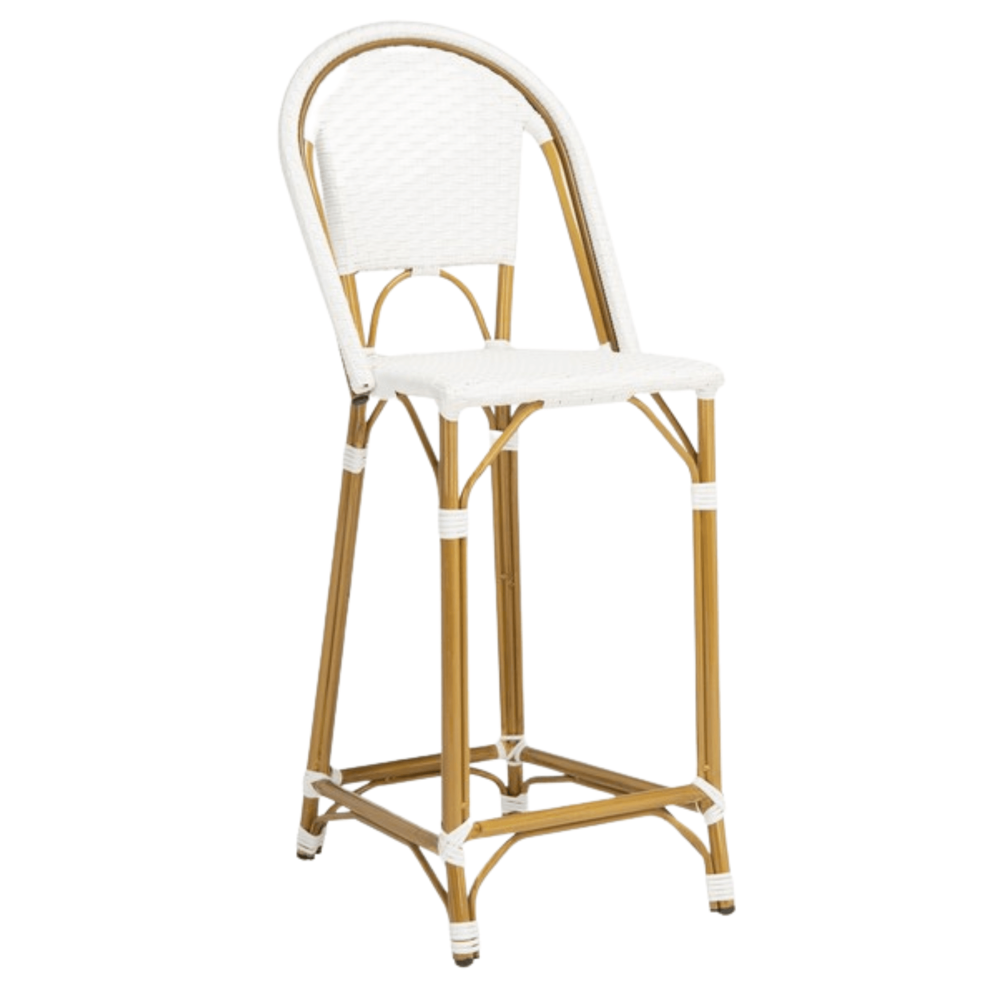Stackable Wicker Bar Stools Stackable White PE Wicker & Aluminum Outdoor Bar Stool – The Well ...