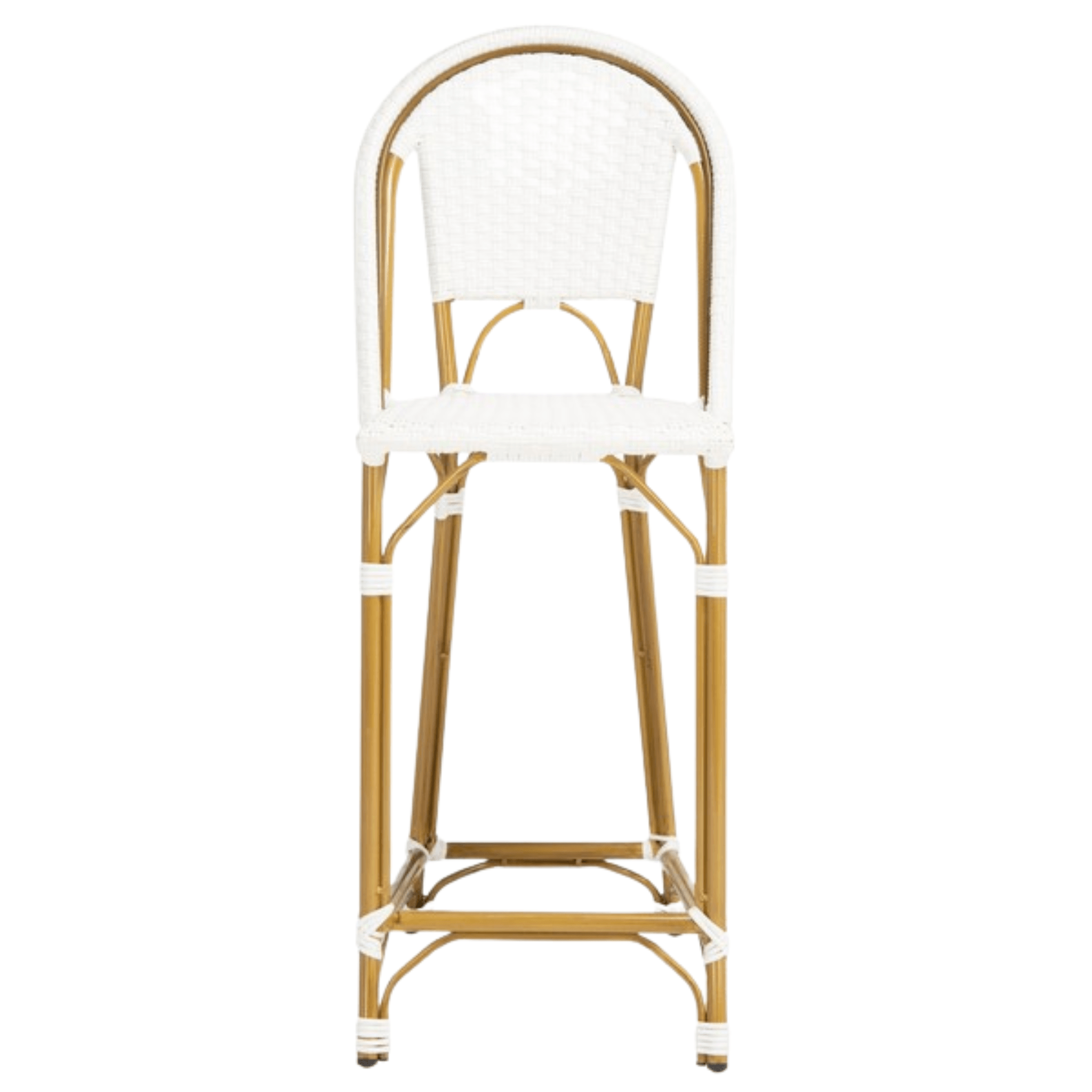 Stackable White PE Wicker & Aluminum Outdoor Bar Stool – The Well ...