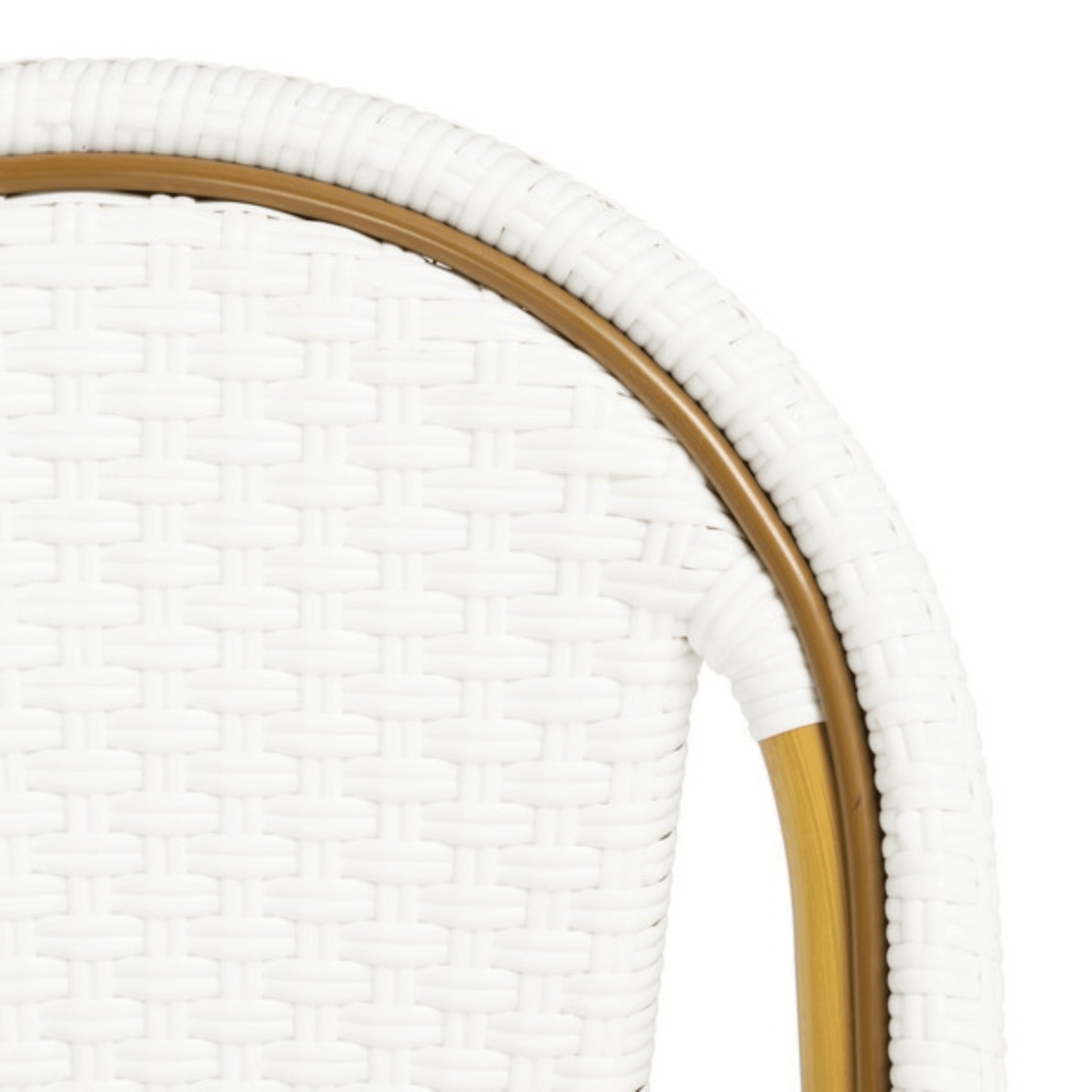 Stackable White PE Wicker & Aluminum Outdoor Bar Stool – The Well ...