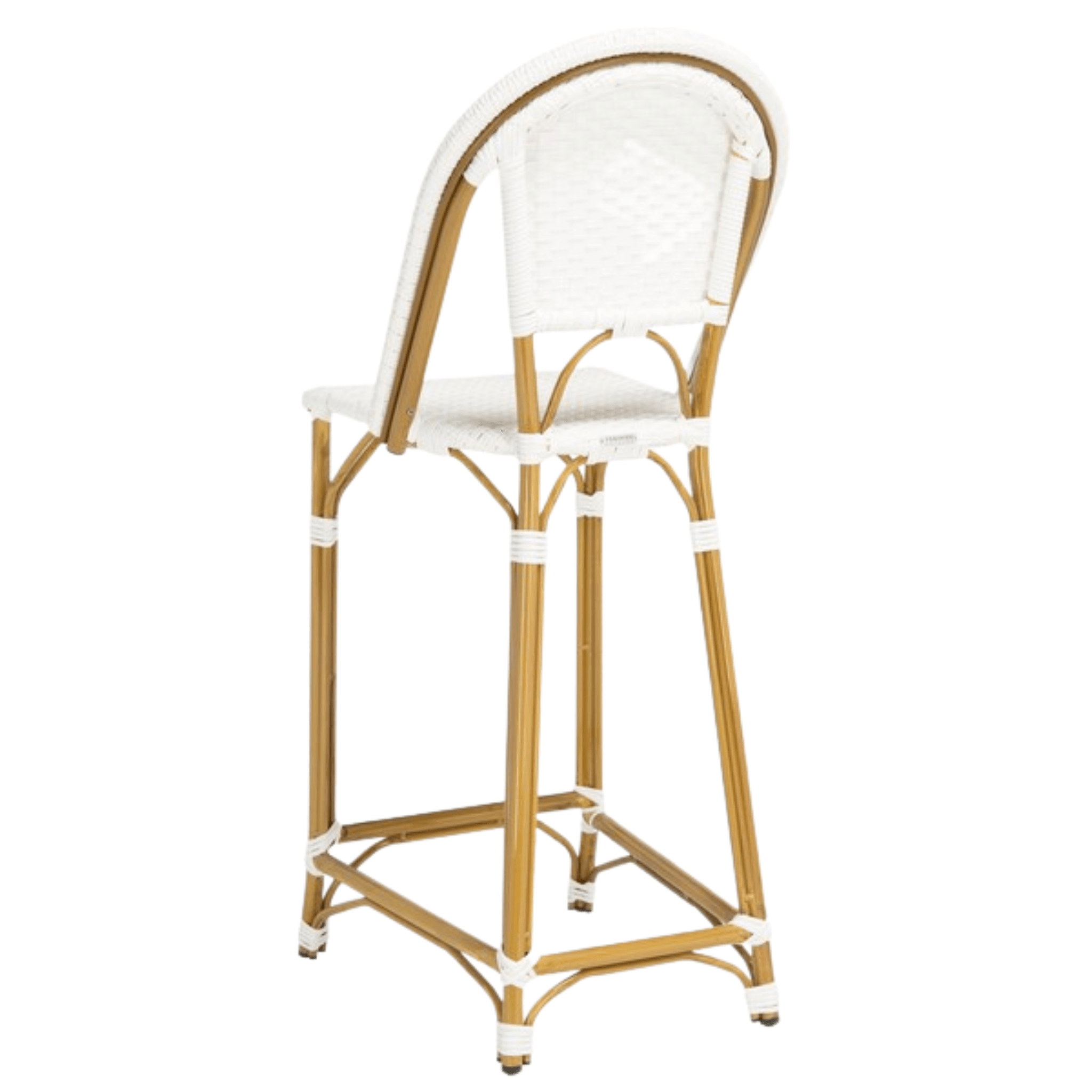 Stackable White PE Wicker & Aluminum Outdoor Bar Stool – The Well ...